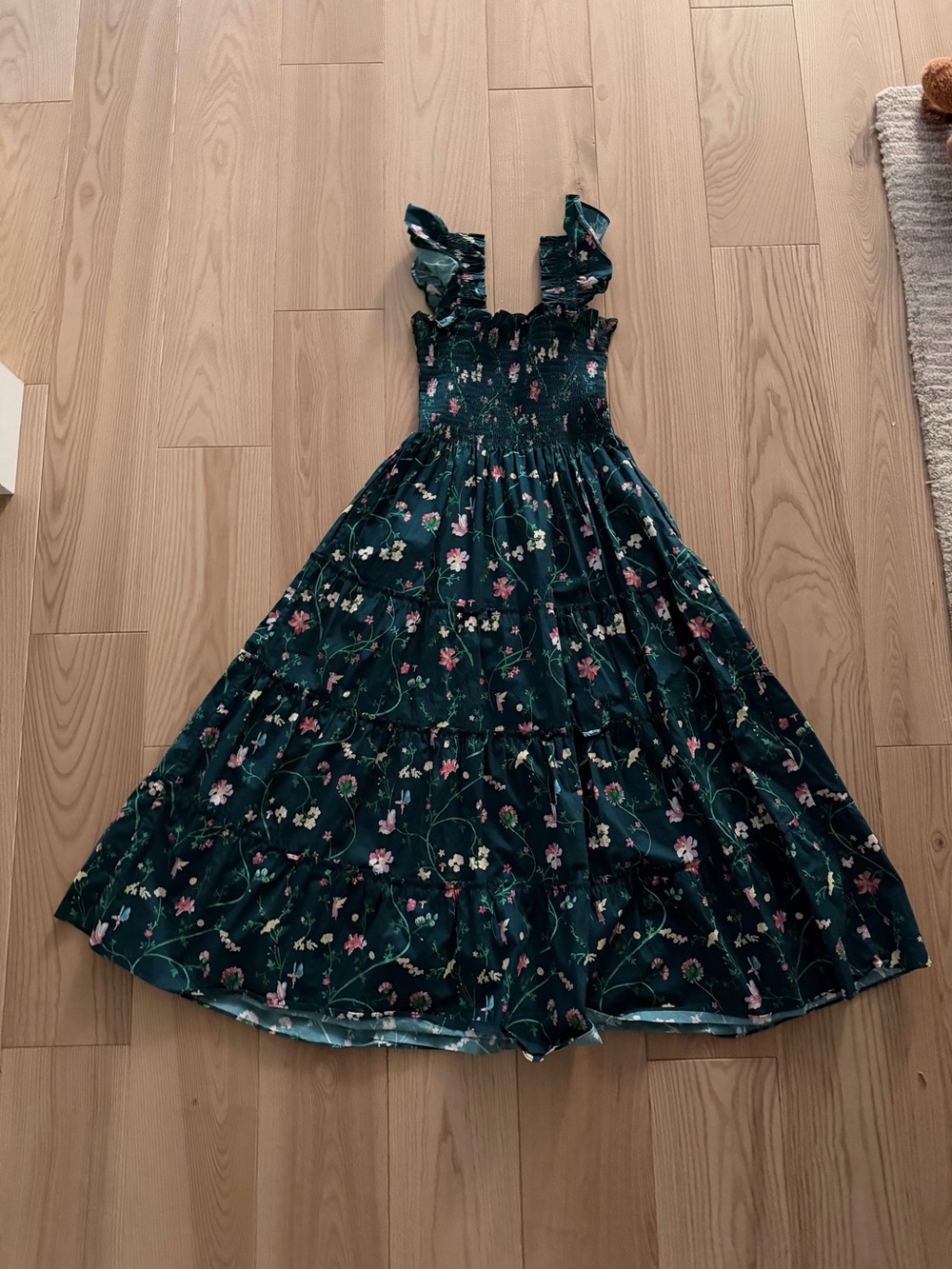 Hill House The Ellie Nap Dress in Emerald Trellis - Picture 3 of 7